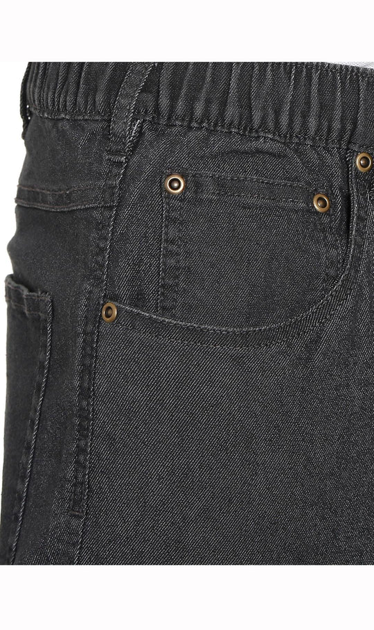 Men’s Lightweight Casual Elastic Waist Pull-On Jeans – Denim &amp; Twill Pants with Easy Fit