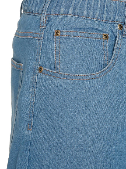 Men’s Lightweight Casual Elastic Waist Pull-On Jeans – Denim &amp; Twill Pants with Easy Fit
