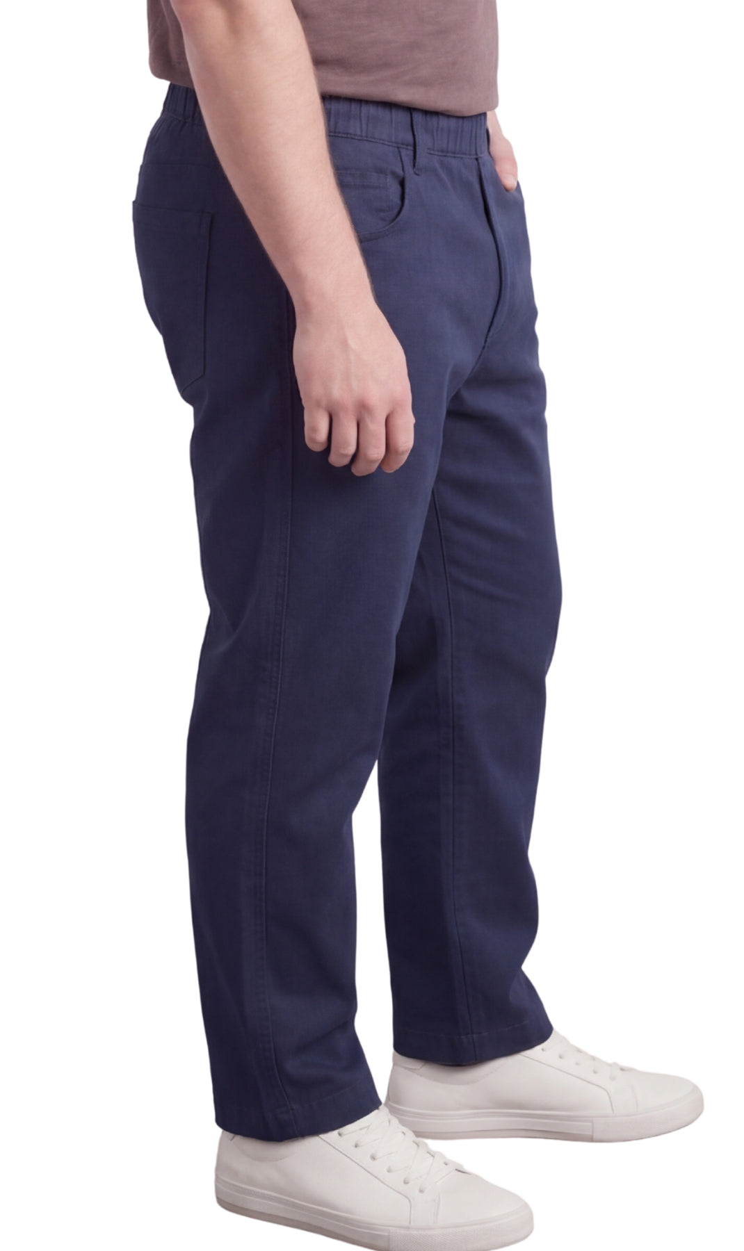 Men’s Lightweight Casual Elastic Waist Pull-On Jeans – Denim &amp; Twill Pants with Easy Fit