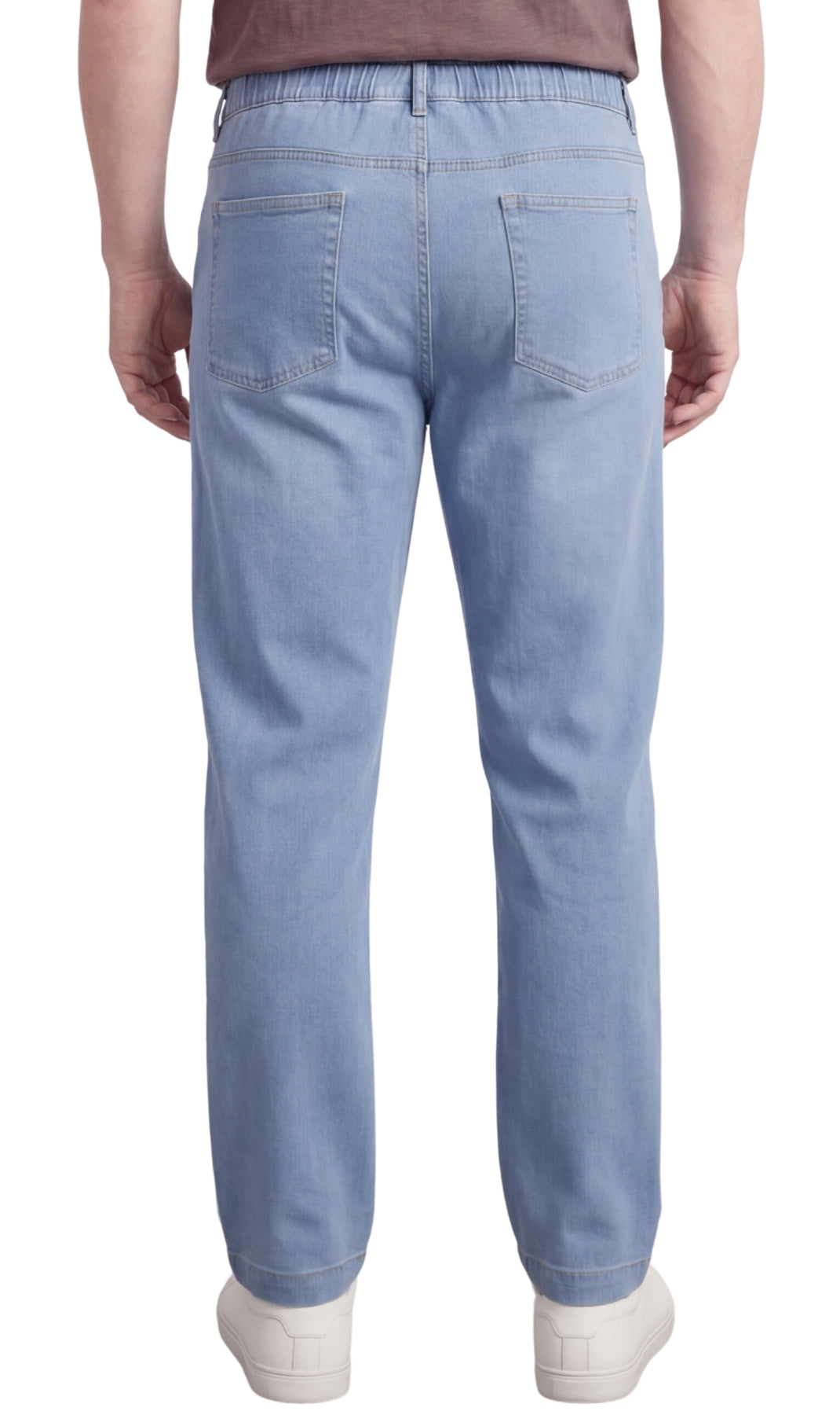 Men’s Lightweight Casual Elastic Waist Pull-On Jeans – Denim &amp; Twill Pants with Easy Fit