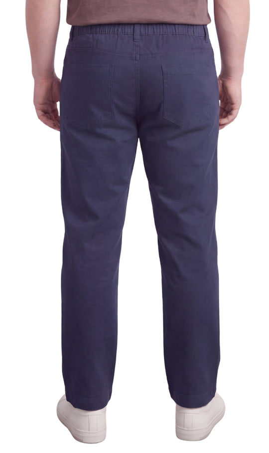 Men’s Lightweight Casual Elastic Waist Pull-On Jeans – Denim &amp; Twill Pants with Easy Fit